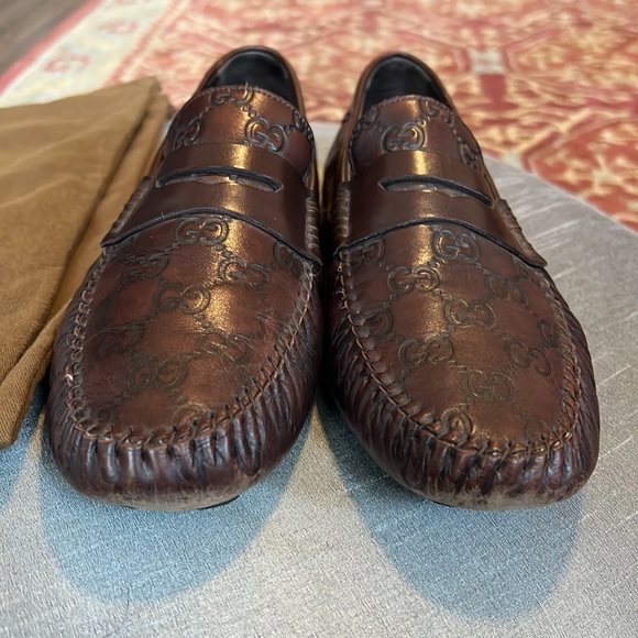 GUCCI San Marino Guccissima Brown Leather Loafer - Picture 5 of 7